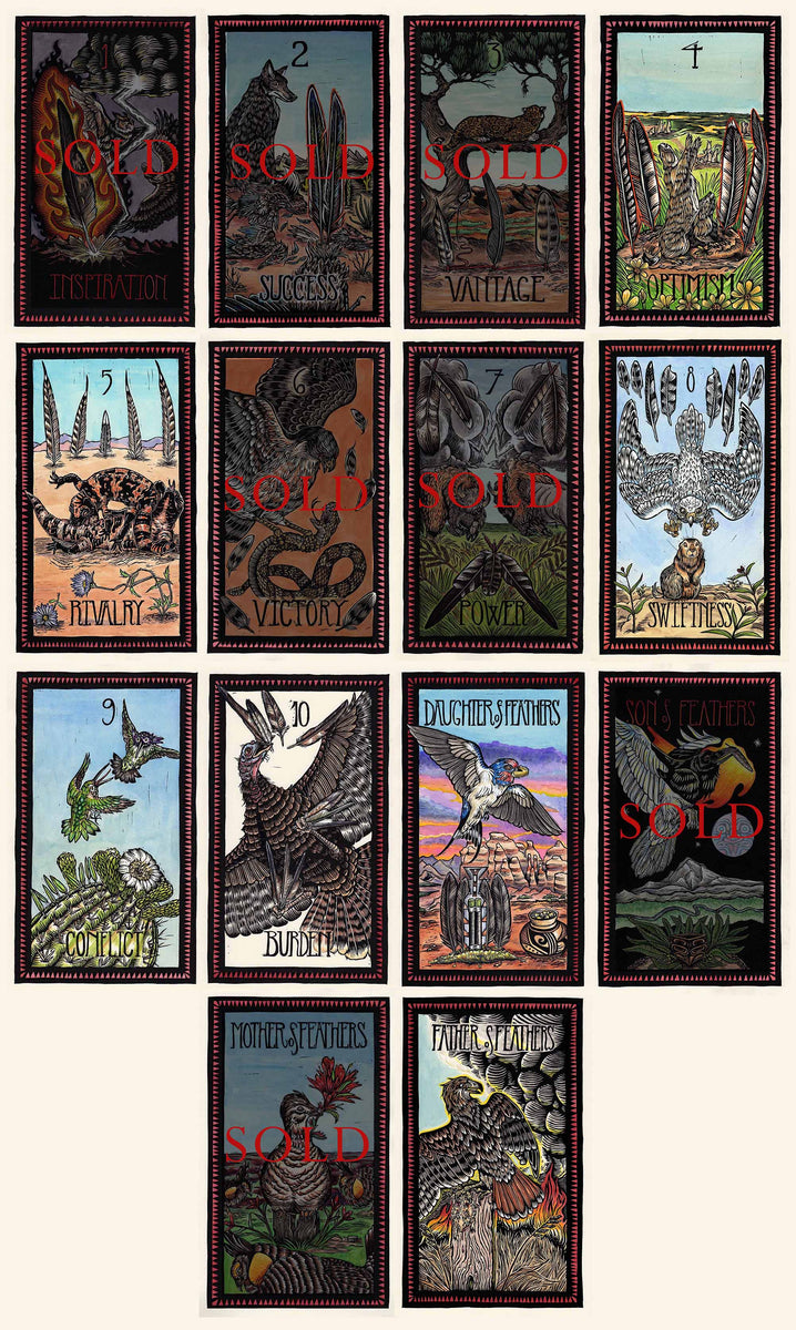 THE BRADY TAROT 海外タロットカード 002_feathers_colored_sold_1200